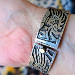 Silver Tribal Design Bracelet